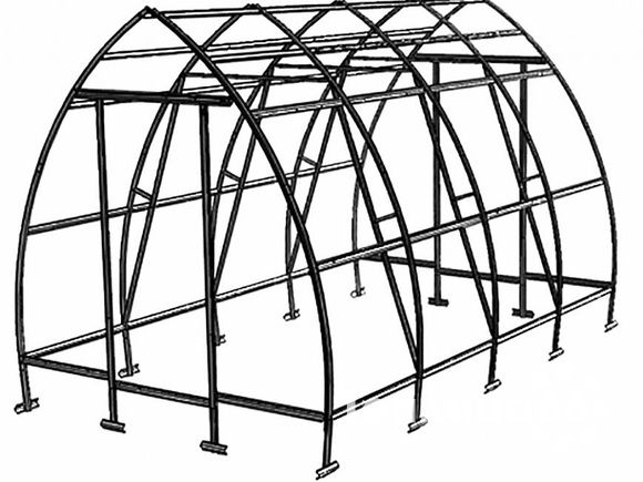 Теплица Воля Стрелка под сотовый поликарбонат, ширина 2,6 метра (остроконечная, разборная, в коробке)